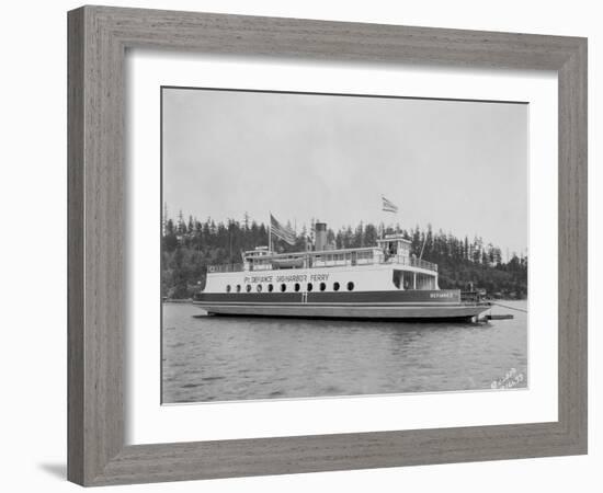 Gig Harbor Ferry "Defiance" (April 1, 1927)-Marvin Boland-Framed Giclee Print