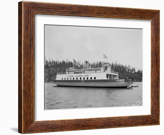 Gig Harbor Ferry "Defiance" (April 1, 1927)-Marvin Boland-Framed Giclee Print