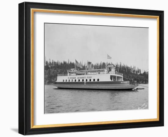 Gig Harbor Ferry "Defiance" (April 1, 1927)-Marvin Boland-Framed Giclee Print