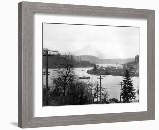 Gig Harbor & Mt. Tacoma, Dec. 26, 1926-Marvin Boland-Framed Giclee Print