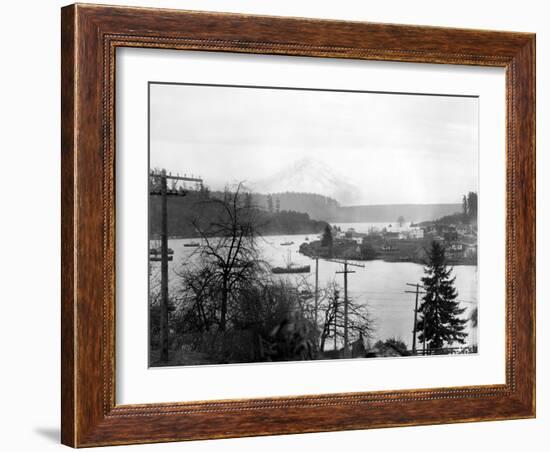 Gig Harbor & Mt. Tacoma, Dec. 26, 1926-Marvin Boland-Framed Giclee Print