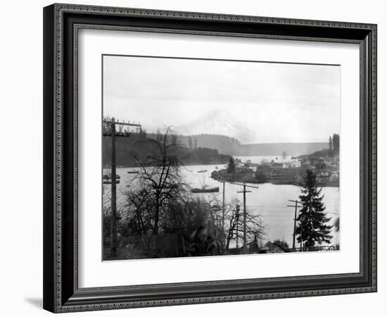 Gig Harbor & Mt. Tacoma, Dec. 26, 1926-Marvin Boland-Framed Giclee Print