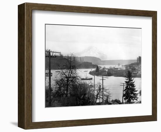 Gig Harbor & Mt. Tacoma, Dec. 26, 1926-Marvin Boland-Framed Giclee Print