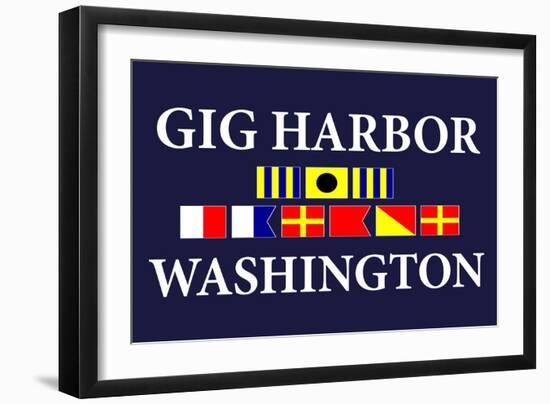 Gig Harbor, Washington - Nautical Flags-Lantern Press-Framed Art Print