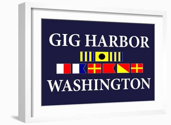 Gig Harbor, Washington - Nautical Flags-Lantern Press-Framed Art Print