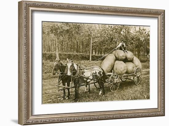 Gigantic Potatoes on Wagon-null-Framed Art Print