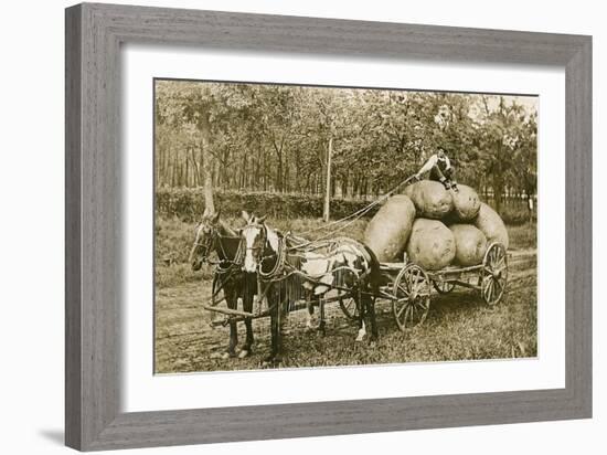 Gigantic Potatoes on Wagon-null-Framed Art Print