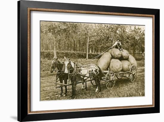 Gigantic Potatoes on Wagon-null-Framed Art Print