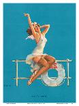 Ankles Aweigh - Sexy Sailor Glamour Pin-Up Girl-Gil Elvgren-Art Print