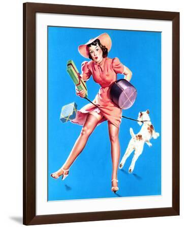 Help Wanted! Pin-Up with Dog 1939' Art Print - Gil Elvgren