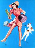 Help Wanted! Pin-Up with Dog 1939-Gil Elvgren-Art Print