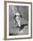 Gil Hodges Wearing Baseball Cap Running to Base During World Series Game-null-Framed Premium Photographic Print