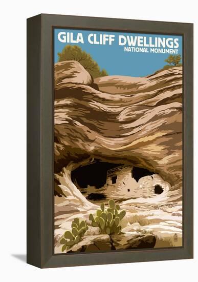 Gila Cliff Dwellings National Monument, New Mexico-Lantern Press-Framed Stretched Canvas
