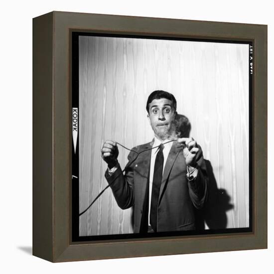 Gilbert Bécaud Playing-null-Framed Premier Image Canvas