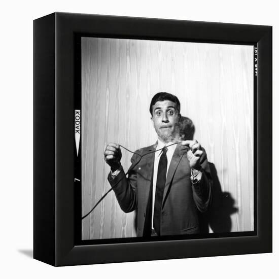 Gilbert Bécaud Playing-null-Framed Premier Image Canvas