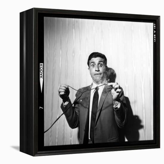 Gilbert Bécaud Playing-null-Framed Premier Image Canvas