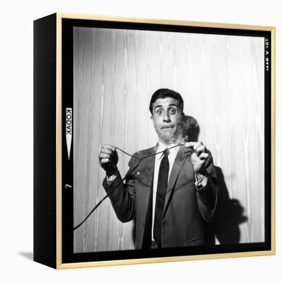 Gilbert Bécaud Playing-null-Framed Premier Image Canvas