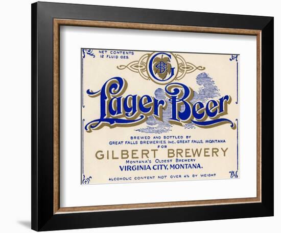 Gilbert Brewery Lager Beer-null-Framed Premium Giclee Print
