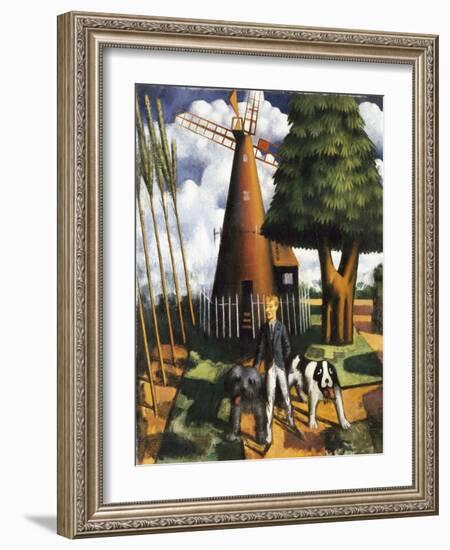 Gilbert Cannan and His Mill, 1916 (Oil on Canvas)-Mark Gertler-Framed Giclee Print