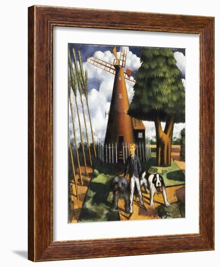 Gilbert Cannan and His Mill, 1916 (Oil on Canvas)-Mark Gertler-Framed Giclee Print