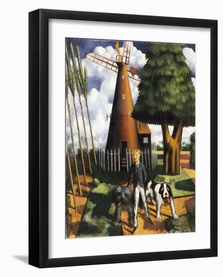 Gilbert Cannan and His Mill, 1916 (Oil on Canvas)-Mark Gertler-Framed Giclee Print