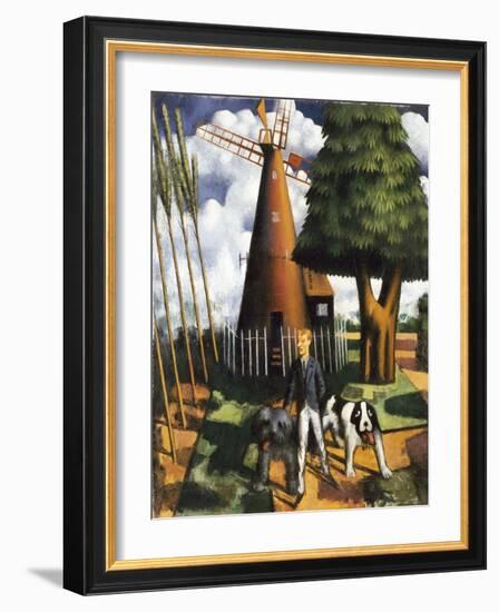 Gilbert Cannan and His Mill, 1916 (Oil on Canvas)-Mark Gertler-Framed Giclee Print