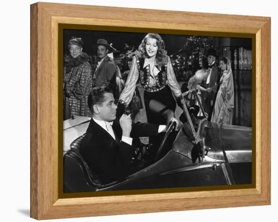 GILDA, 1946 directed by CHARLES VIDOR Rita Hayworth and Glenn Ford (b/w photo)-null-Framed Stretched Canvas