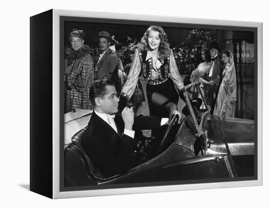 GILDA, 1946 directed by CHARLES VIDOR Rita Hayworth and Glenn Ford (b/w photo)-null-Framed Stretched Canvas