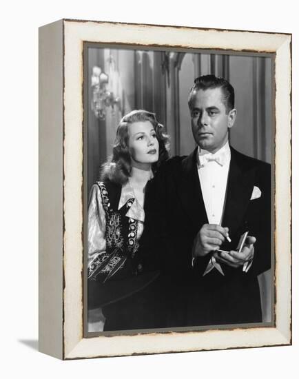 GILDA, 1946 directed by CHARLES VIDOR Rita Hayworth and Glenn Ford (b/w photo)-null-Framed Stretched Canvas