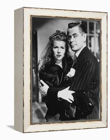 GILDA, 1946 directed by CHARLES VIDOR Rita Hayworth and Glenn Ford (b/w photo)-null-Framed Stretched Canvas