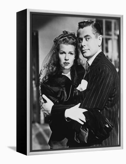 GILDA, 1946 directed by CHARLES VIDOR Rita Hayworth and Glenn Ford (b/w photo)-null-Framed Stretched Canvas