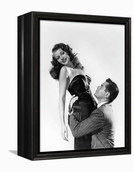 GILDA, 1946 directed by CHARLES VIDOR Rita Hayworth and Glenn Ford (b/w photo)-null-Framed Stretched Canvas