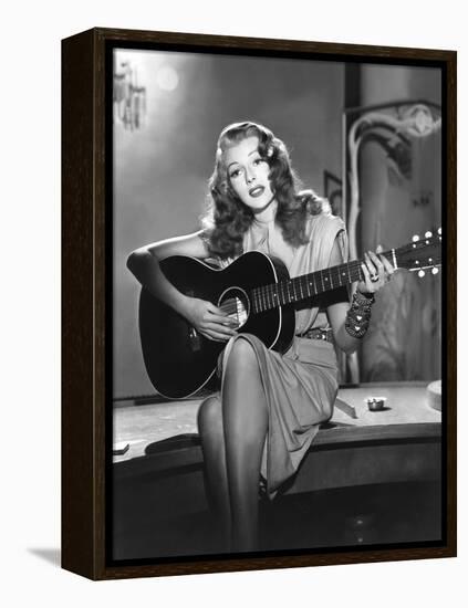 GILDA, 1946 directed by CHARLES VIDOR Rita Hayworth (b/w photo)-null-Framed Stretched Canvas