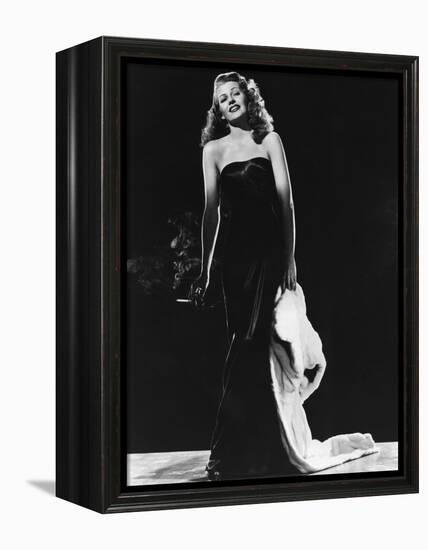 GILDA, 1946 directed by CHARLES VIDOR Rita Hayworth (b/w photo)-null-Framed Stretched Canvas