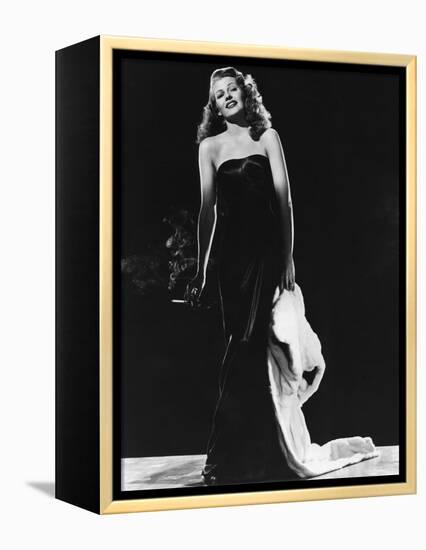 GILDA, 1946 directed by CHARLES VIDOR Rita Hayworth (b/w photo)-null-Framed Stretched Canvas