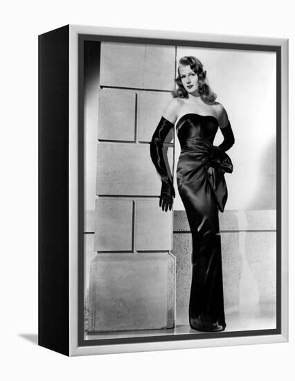 GILDA, 1946 directed by CHARLES VIDOR Rita Hayworth (b/w photo)-null-Framed Stretched Canvas