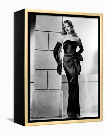 GILDA, 1946 directed by CHARLES VIDOR Rita Hayworth (b/w photo)-null-Framed Stretched Canvas