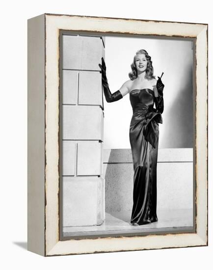 GILDA, 1946 directed by CHARLES VIDOR Rita Hayworth (b/w photo)-null-Framed Stretched Canvas