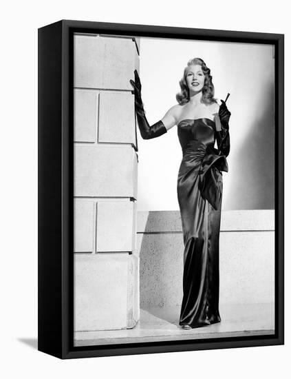 GILDA, 1946 directed by CHARLES VIDOR Rita Hayworth (b/w photo)-null-Framed Stretched Canvas