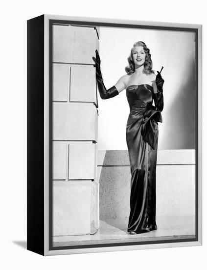 GILDA, 1946 directed by CHARLES VIDOR Rita Hayworth (b/w photo)-null-Framed Stretched Canvas