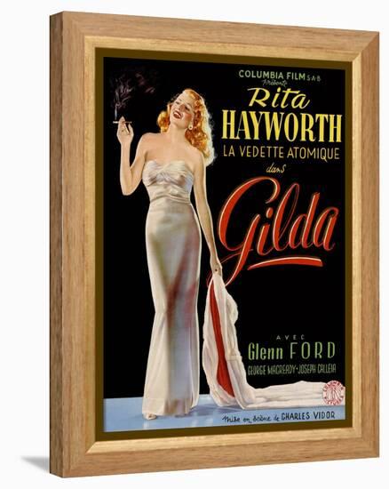 Gilda, Belgian Poster, Rita Hayworth, 1946-null-Framed Stretched Canvas