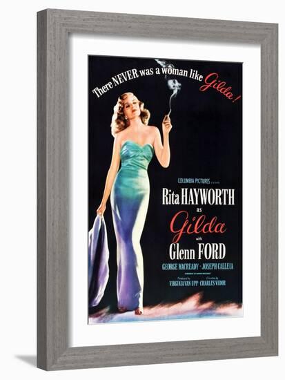 Gilda, Rita Hayworth, 1946-null-Framed Premium Giclee Print