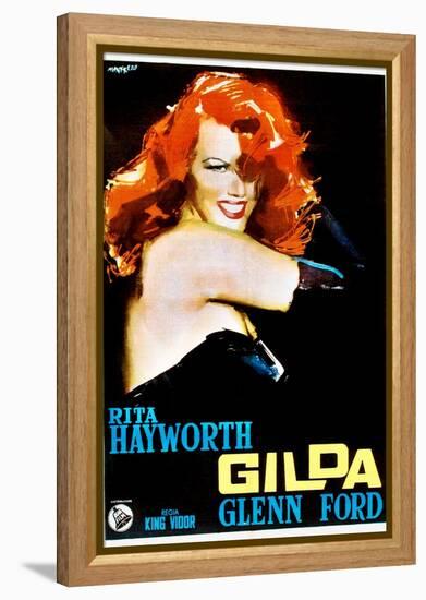 Gilda, Rita Hayworth, Italian Poster Art, 1946-null-Framed Stretched Canvas