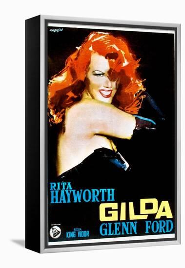 Gilda, Rita Hayworth, Italian Poster Art, 1946-null-Framed Stretched Canvas