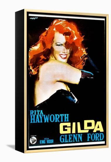 Gilda, Rita Hayworth, Italian Poster Art, 1946-null-Framed Stretched Canvas