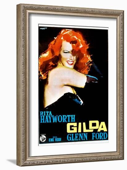 Gilda, Rita Hayworth, Italian Poster Art, 1946-null-Framed Art Print