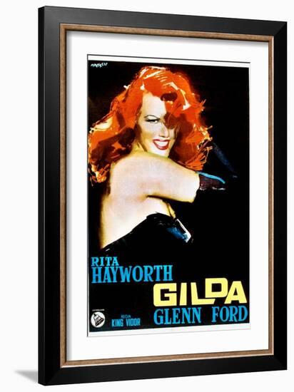 Gilda, Rita Hayworth, Italian Poster Art, 1946-null-Framed Art Print