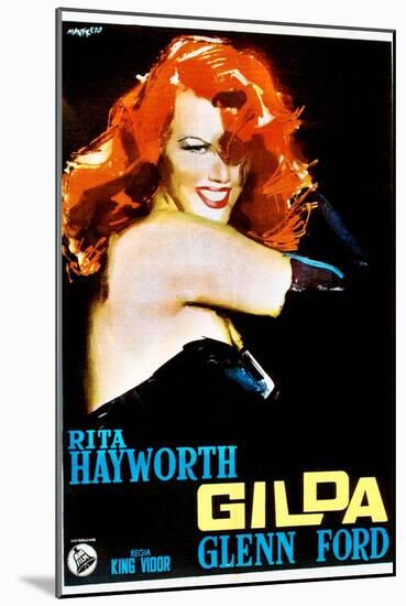 Gilda, Rita Hayworth, Italian Poster Art, 1946-null-Mounted Art Print