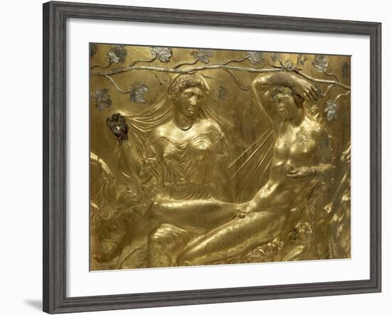 Gilded Bronze Cinerary Krater, from Derveni, Greece, Detail BC, Ancient Greece-null-Framed Giclee Print