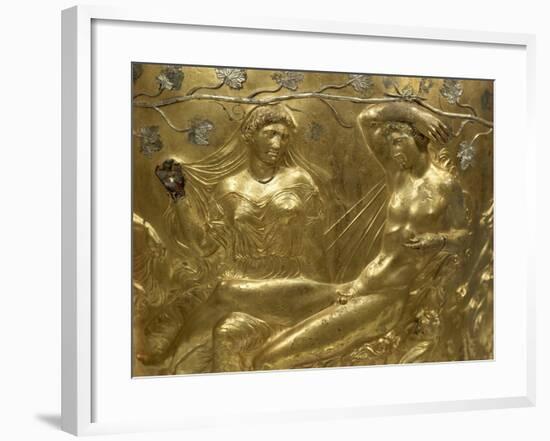 Gilded Bronze Cinerary Krater, from Derveni, Greece, Detail BC, Ancient Greece-null-Framed Giclee Print